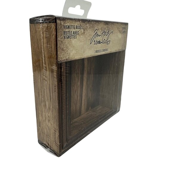 Tim Holtz Idea-Ology Vignette Boxes th94242 Square Wooden Frames Mixed Media - Picture 4 of 8
